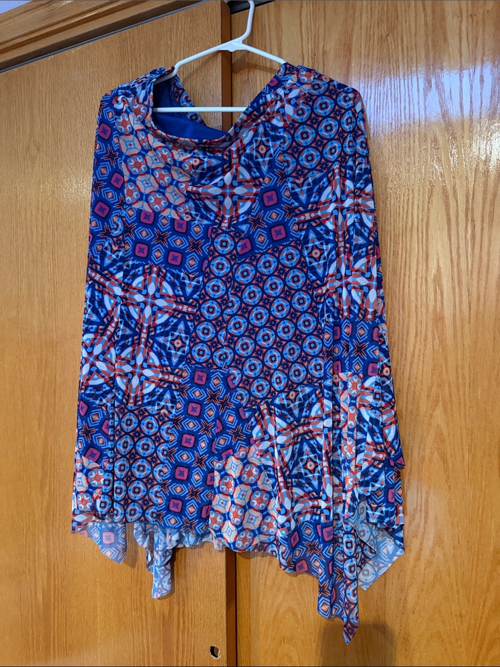 Ruby Rd. Blue & Red Geometric Tunic